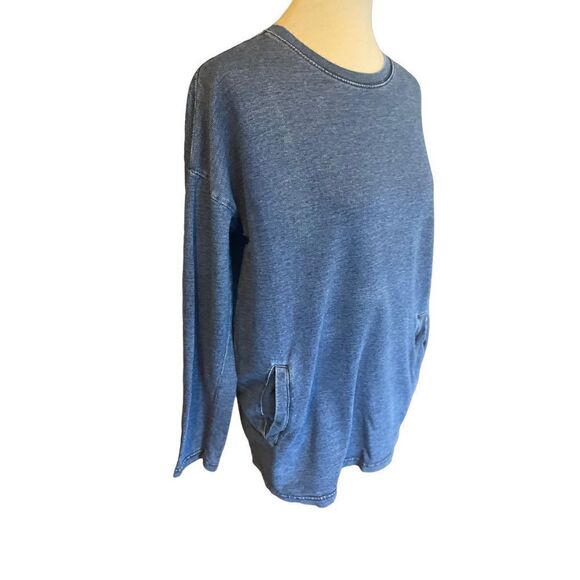 Forever 21 Women's Long Sleeve Sweatshirt Pullover Pockets Crewneck Blue Small - Picture 3 of 9